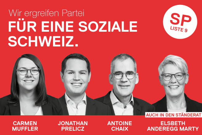 Wir ergreifen Partei für eine soziale Schweiz. Wir ergreifen Partei für eine soziale Schweiz.